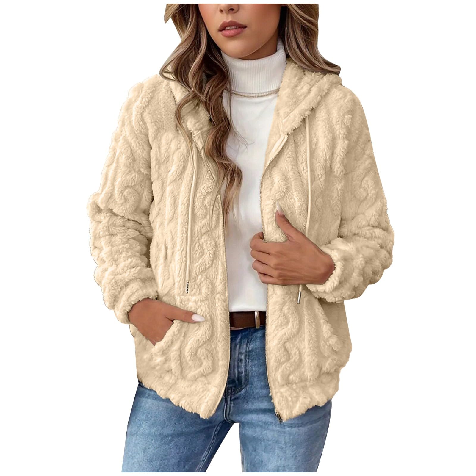 Chaqueta reversible de forro polar con capucha y cremallera frontal, ideal para el invierno. Prenda exterior suave y cálida. Abrigo tipo pullover con cremallera completa.