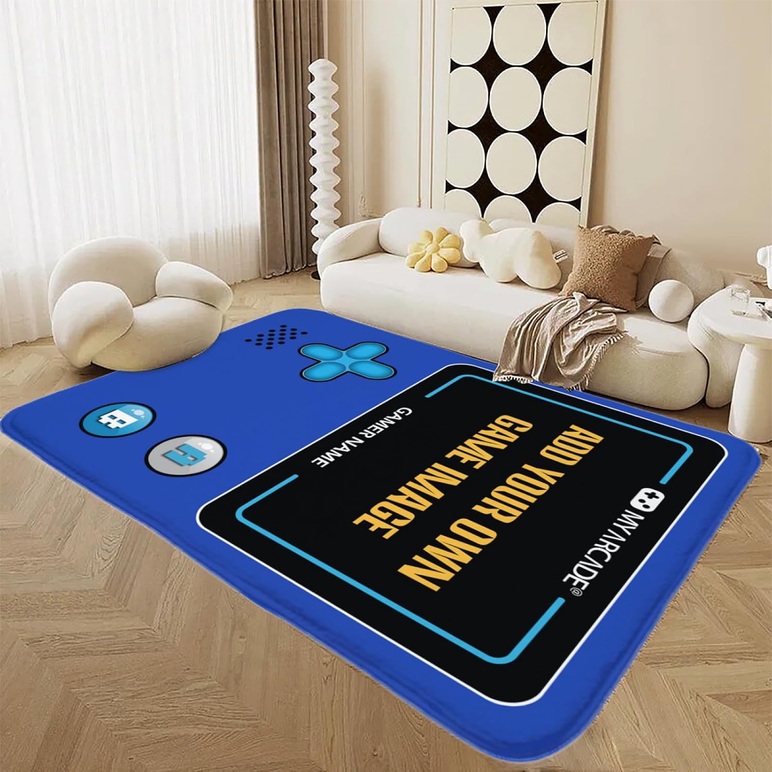 Custom Gaming Rug,Gamer Gifts for Men,Gamer Room Decor for Boys,Personalized Gaming Decor for Boys Bedroom Playrooms Gaming Spaces Bathroom Living Room image 5