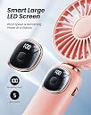 ColdSky Portable Handheld Fan, 4000mAh Battery Operated With LED Display, 3-in-1 Neck/Desk Personal Fan, 90° Foldable With Base, 5 Speed for Lash Makeup, 3 Inches gallery image