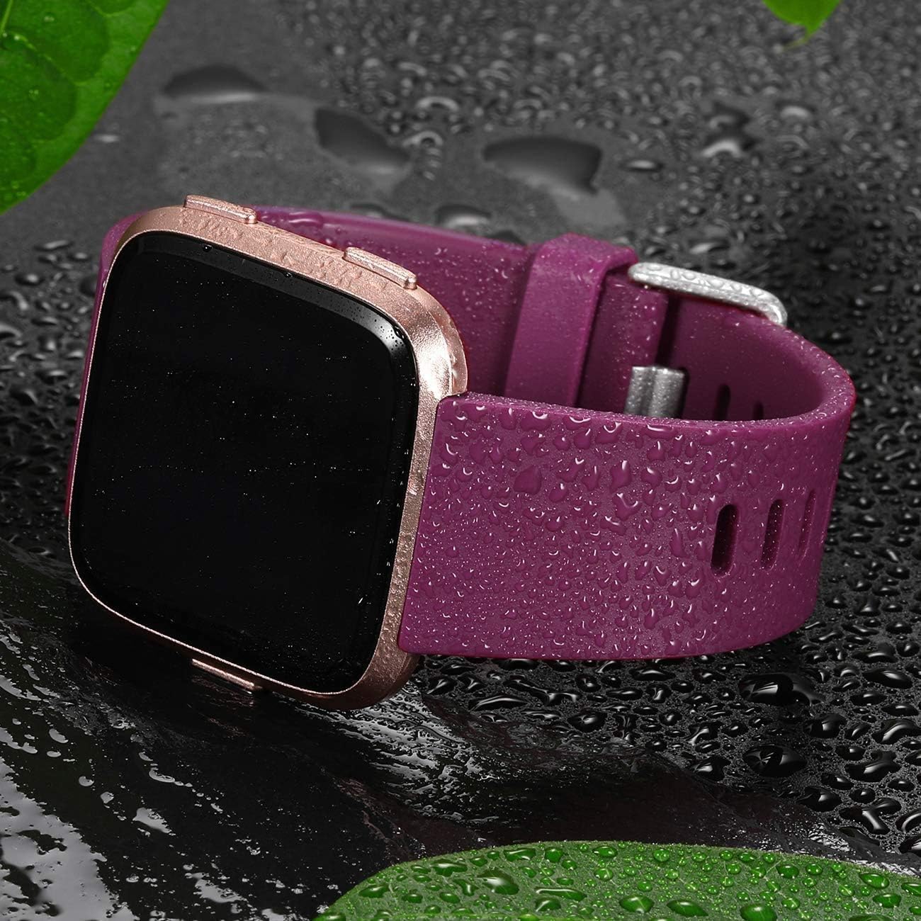 Wepro Bands Compatible with Fitbit Versa/Fitbit Versa 2/Fitbit Versa Lite SE SmartWatch for Women Men, Sports Replacement Wristband Strap for Fitbit Versa Watch, Small, Large