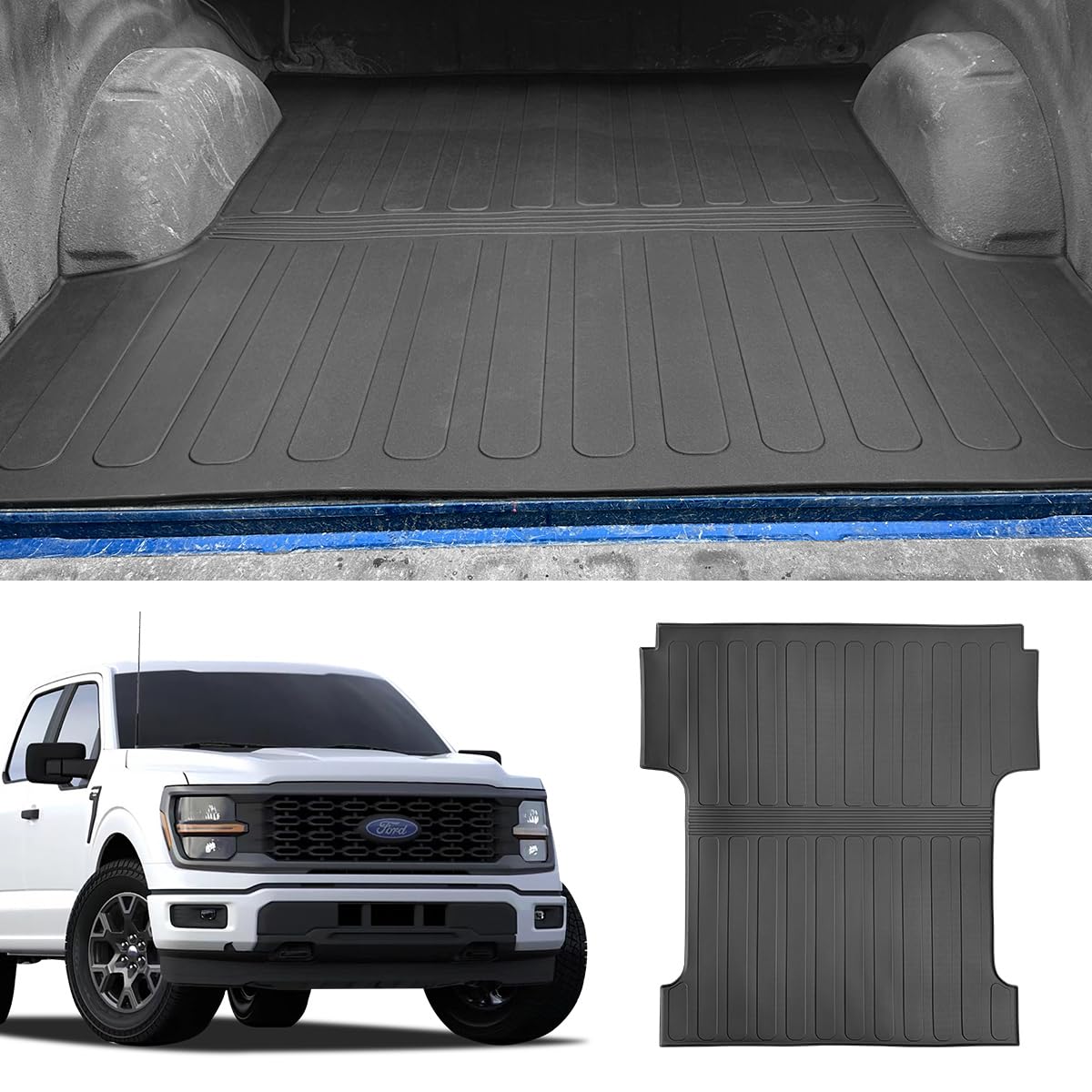 (Similar) Truck Bed Mat Fit for 2015-2024 Ford F150 Truck Bed Liner 5.5FT Short Bed Mat TPE All-Weather Protection Trunk Floor Mat for 2015-2024 Ford F150 Accessories, Black