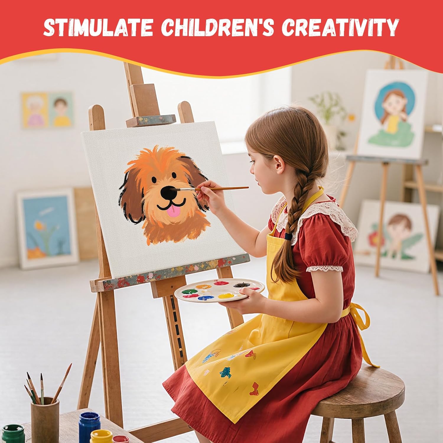 Simetufy 10x10inch Square Canvas Boards for Painting, 12 Pack Paint Canvas Panels Cotton Primed Acid Free for Acrylic, Watercolor, Gouache& Oil - Image 6