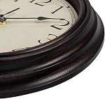 Foxtop Silent Non-Ticking Round Classic Clock Retro Quartz Decorative Battery Operated Wall Clock for Living Room Kitchen Home Office 12 inch (Bronze)