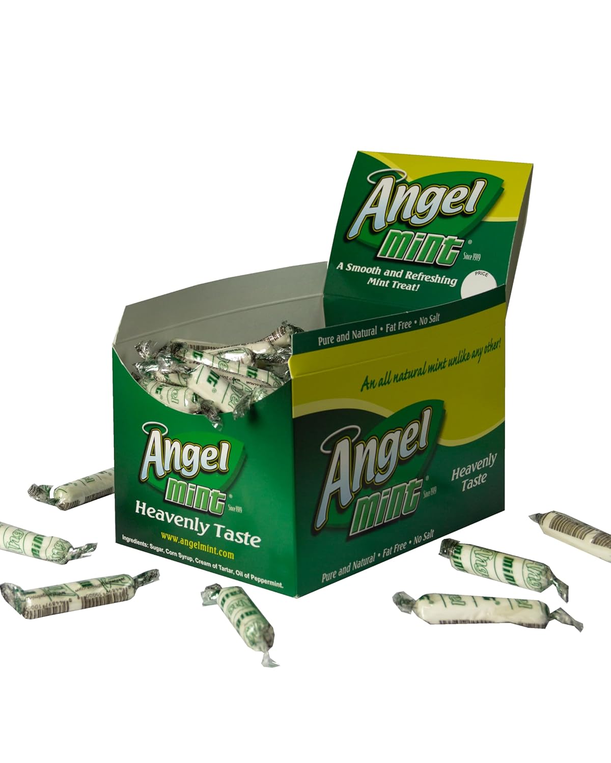 Original Angel Mint 40 oz box | Individually Wrapped Mint Treats | Old Fashion Candy |Pure and Natural | Fat Free | Gluten Free | Soy Free | Salt Free | Vegan Friendly|