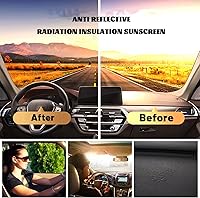 Vista 3 de Tapete antideslizante para tablero de instrumentos compatible con Dodge Challenger 2015-2022 Protector solar (borde negro)