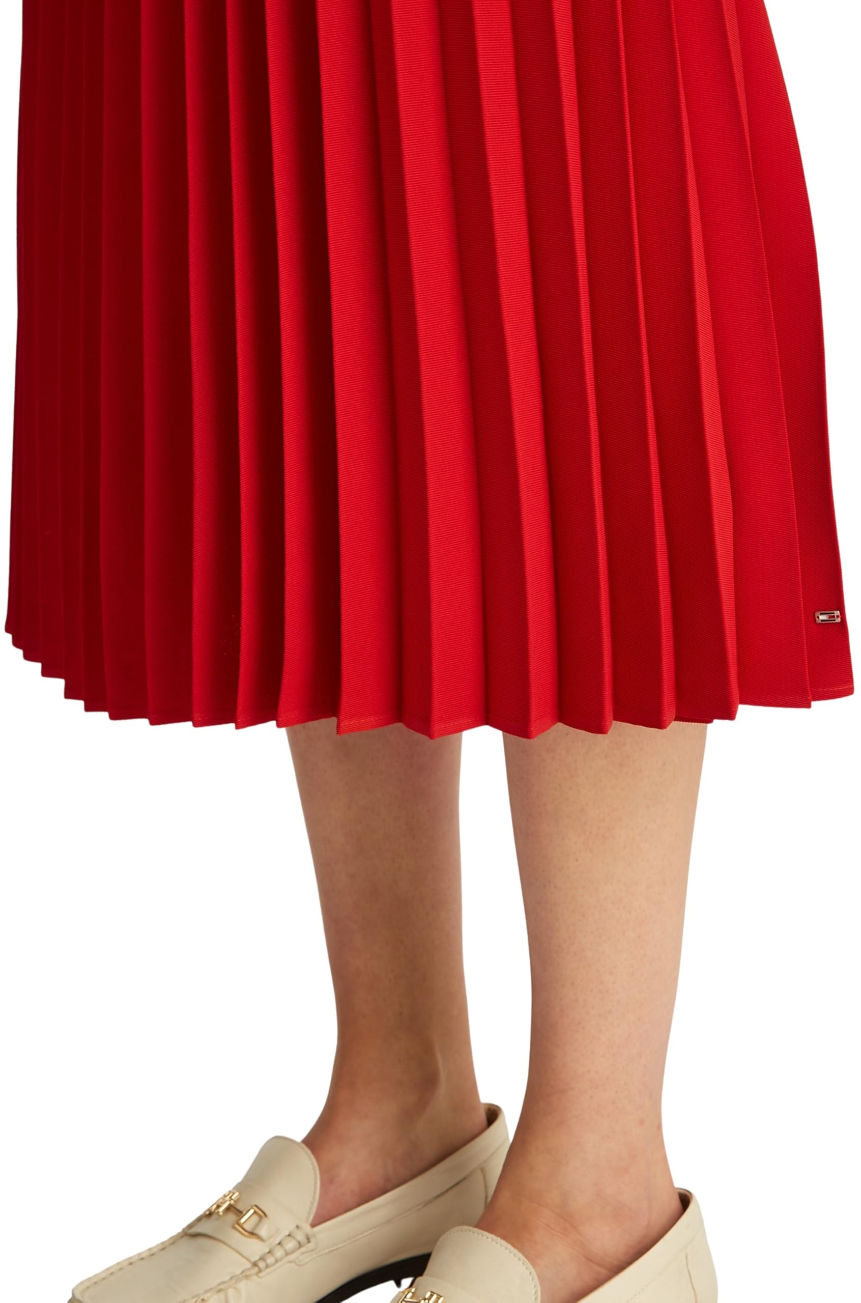 Tommy Hilfiger Damen Faltenrock Fluid Pleated Pull On Midi-Länge