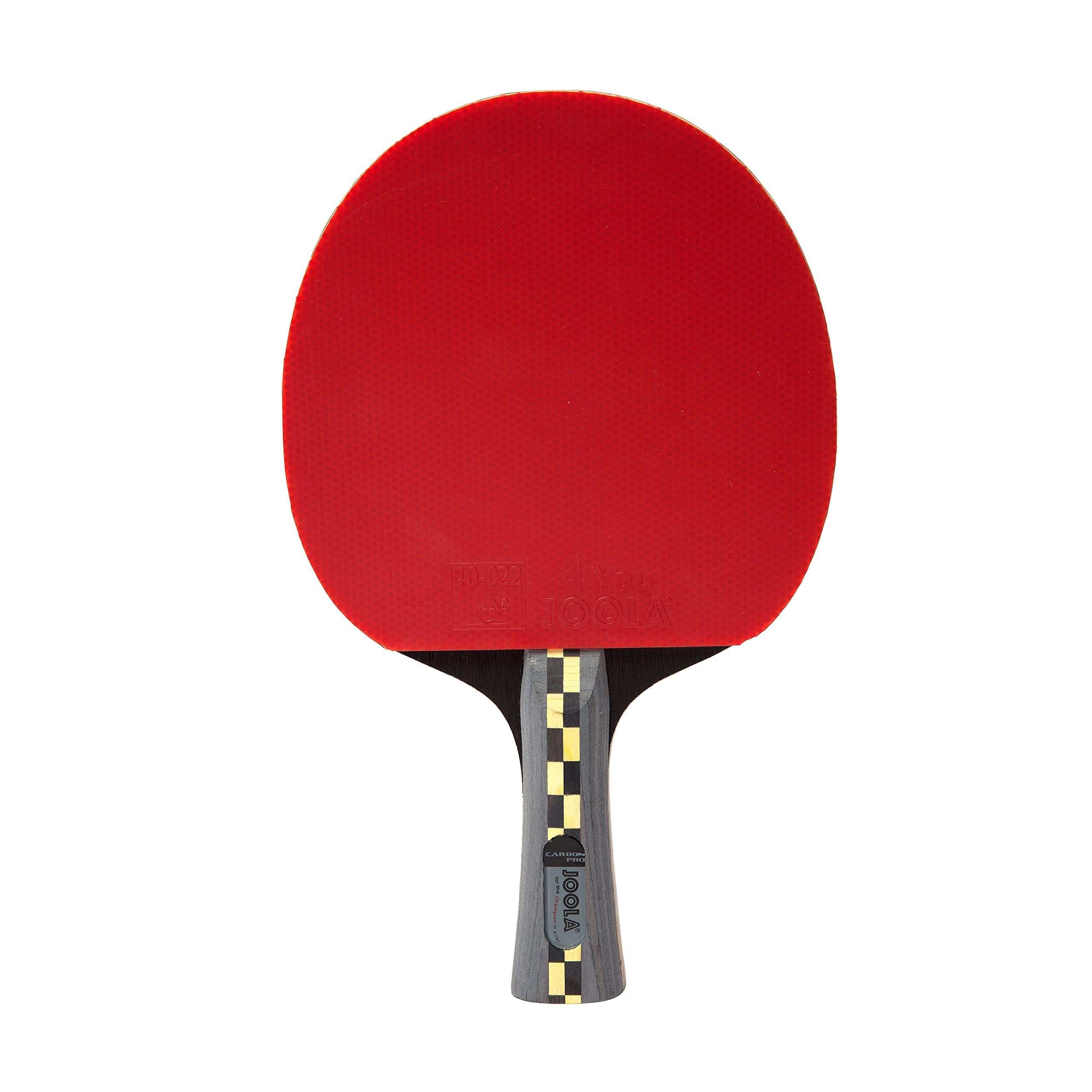 Carbon Pro Professional Ping Pong Paddle - Racket with Carbonwood Technology & Red/Black JOOLA 4 You Rubber - Table Tennis Racket Designed for Speed