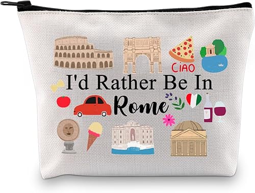 G2TUP Rome Travel Gift Rome Makeup Bag Rome Journey Cosmetic Bag Rome Trip Souvenir Gift Roma amante regalo Rome camping regalo, Roma MB