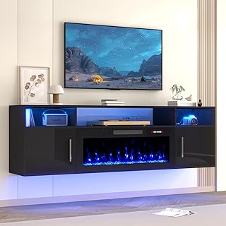 Floating Fireplace TV Stand, 70
