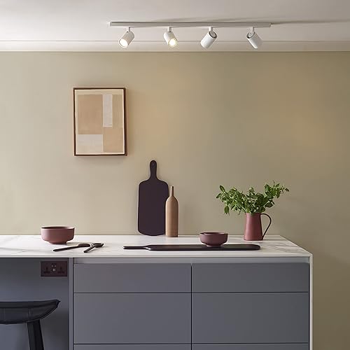 Miniatura 5 de Astro Ascoli Foco de interior regulable de cuatro barras (blanco texturizado) - Clasificación seca - Lámpara GU10, diseñada en Gran Bretaña - 1286041