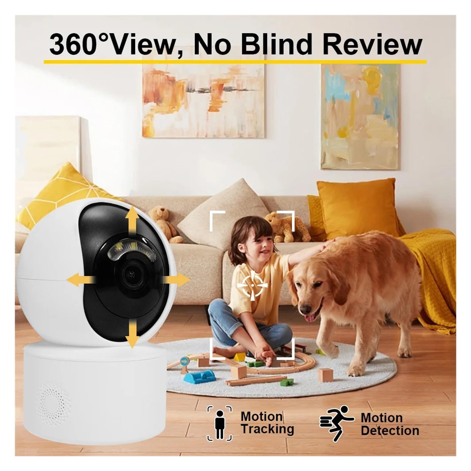 5MP WiFi Interior PTZ Mini cámara IP 3MP Monitor de bebé Color visión Nocturna Audio bidireccional Seguimiento automático cámaras de vigilancia(US Plug,5MP Camera 32G)