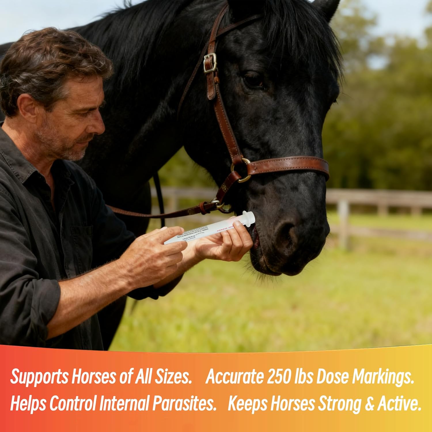 Horse Paste 1.87% – 6-Pack, 6.08g Each with Graduated Dosing Marks, Supports Horses Up to 1,250 lbs for Healthy Growth & Vitality