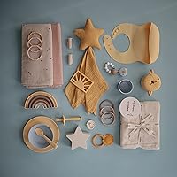 Vista 5 de mushie Cepillo de dientes para dedos de bebé (rubor/arena cambiante), paquete de 2