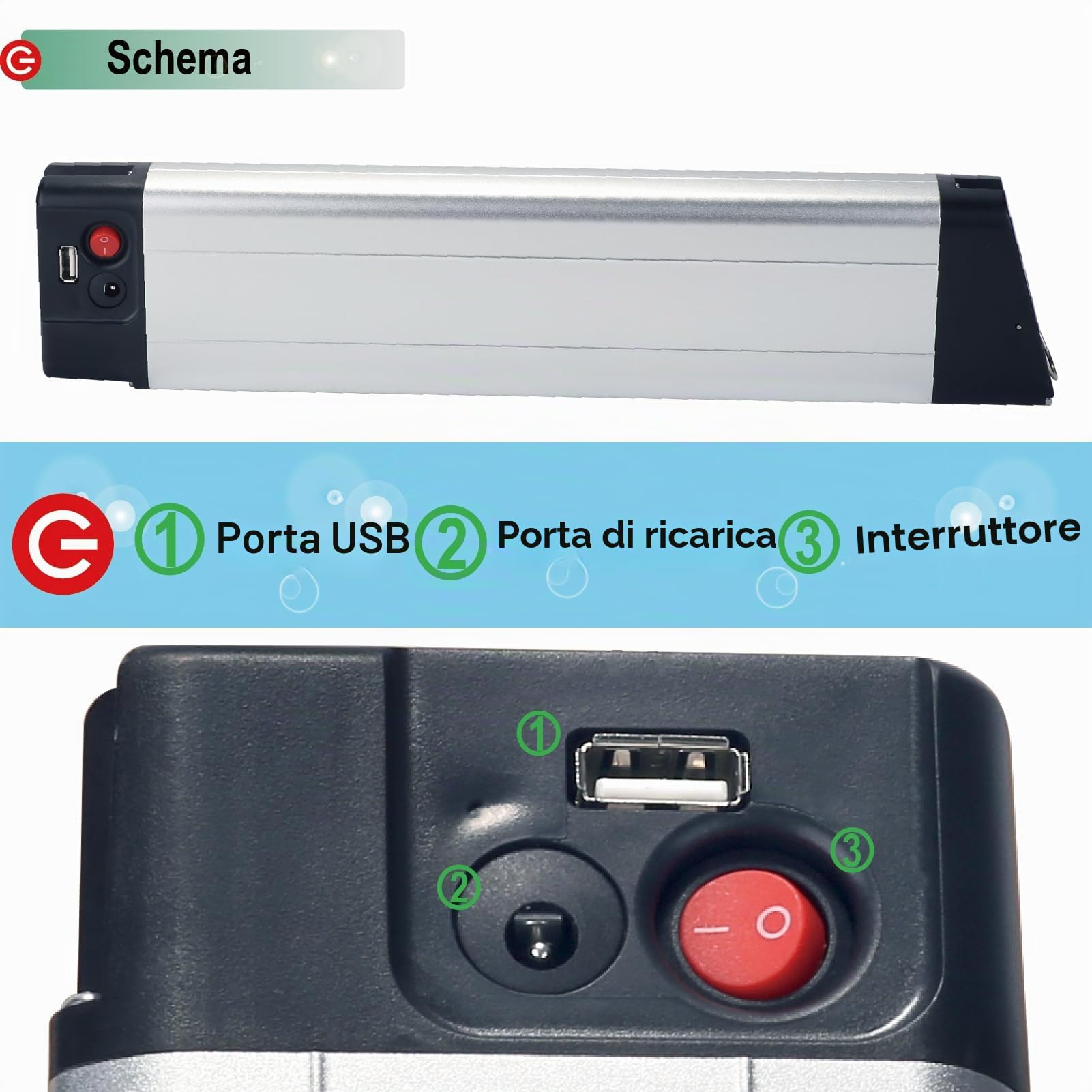 Batteria di ricambio per Zundapp Z101 Ebike bici elettrica pieghevole bici elettrica pieghevole incorporato con caricatore 36V 7Ah 9Ah 10,5Ah (36V 10,5Ah)