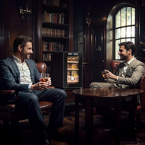 Miniatura 5 de Humidor eléctrico de 25 litros, gabinete de humidor de cigarros de 200 unidades con control de temperatura de enfriamiento, refrigerador eléctrico