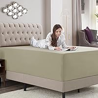 Vista 252 de Empyrean Charcoal Grey Extra Deep Pocket Fitted Sheet Full Size, Hotel Luxury Deep Pocket Full Size Fitted Sheet Only Easily Fits 18 to 24 Inch