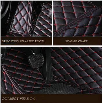 Custom Automotive Floor mats Fit for Dodge Challenger Charger Durango Journey RAM 1500 Reg Cab Ext Full 2009-2022 Luxury Leather Waterproof Floor mats Logo (Edge Purple Medium Black Beige)