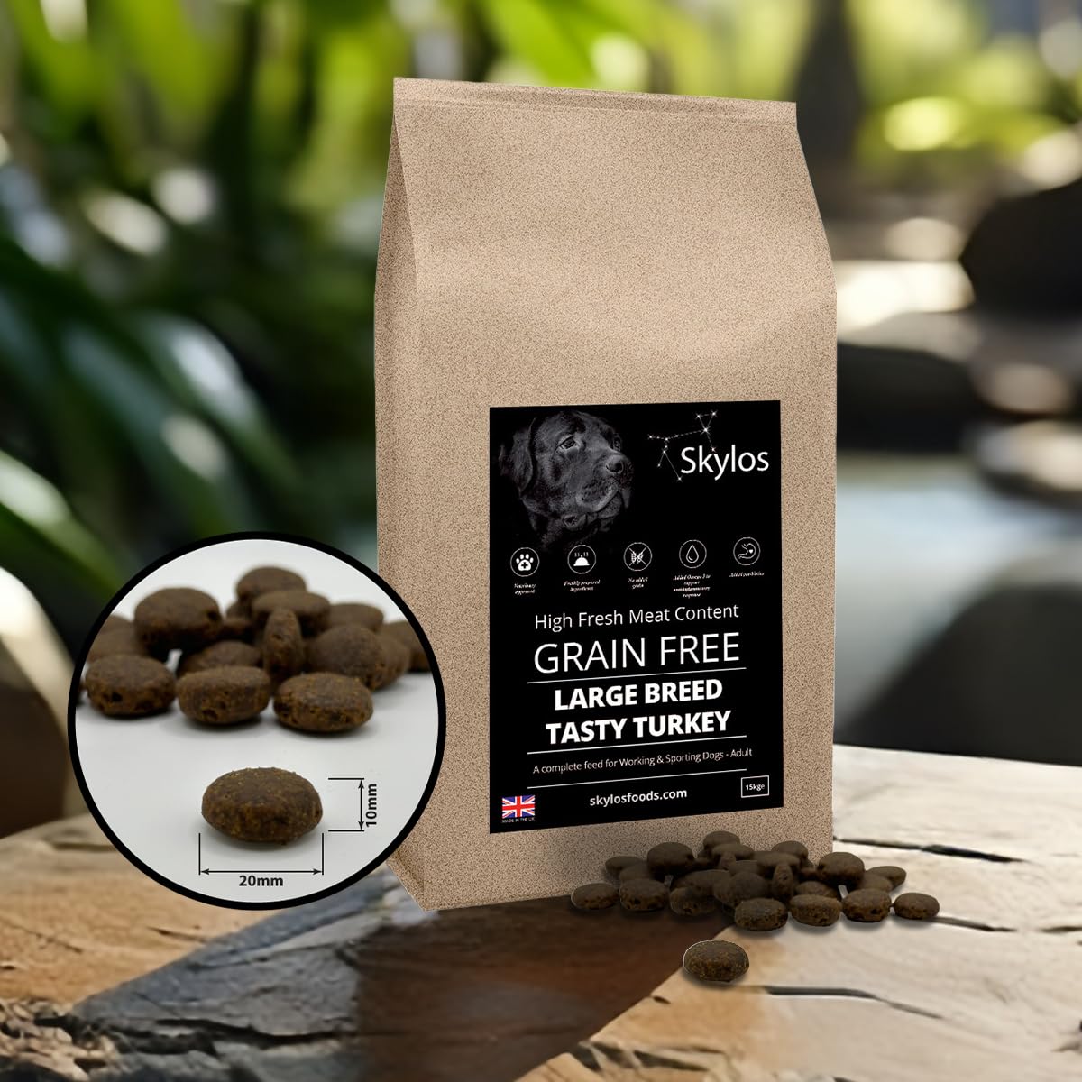 15kg Skylos dog food (Large Breed Tasty Turkey)