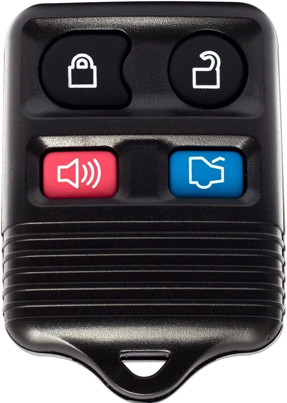 Key Fob Keyless Entry Remote - Replacement Keys Car Accessories 4-Button Best for Ford Lincoln Mazda Mercury - Fobs Control Battery & Hardware Chip, Holder Case Cover Clicker Transmitter