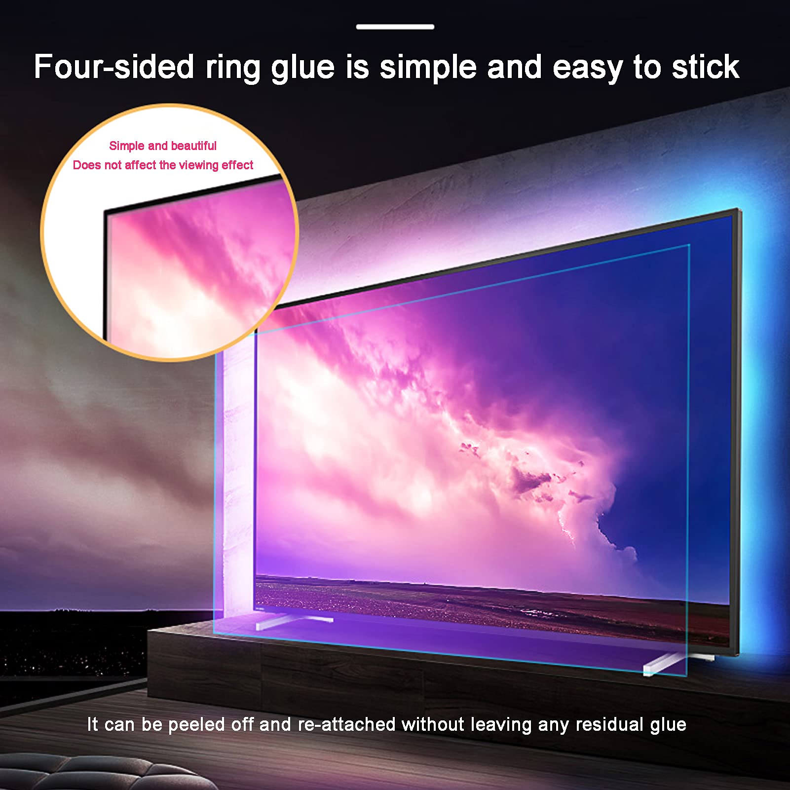 43-55 Pulgadas Película Antirreflejos para TV Protector de Pantalla, Antiarañazos 43/46/50/55 Pulgadas, Filtro de Luz Azul Que Reduce La Fatiga Ocular, Mate,43in942x529mm