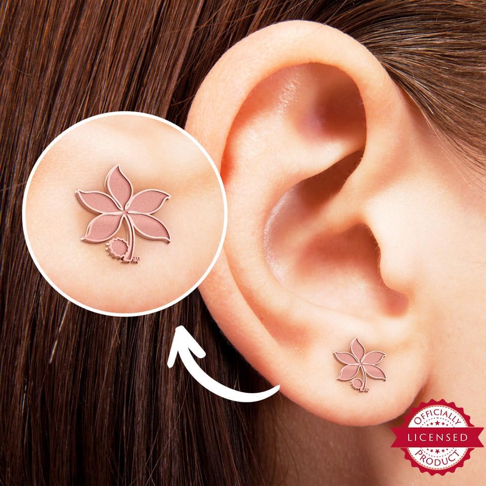 PicturesOnGold.com Officially Licensed Pair Of Ohio State Logo Leaf Earrings
