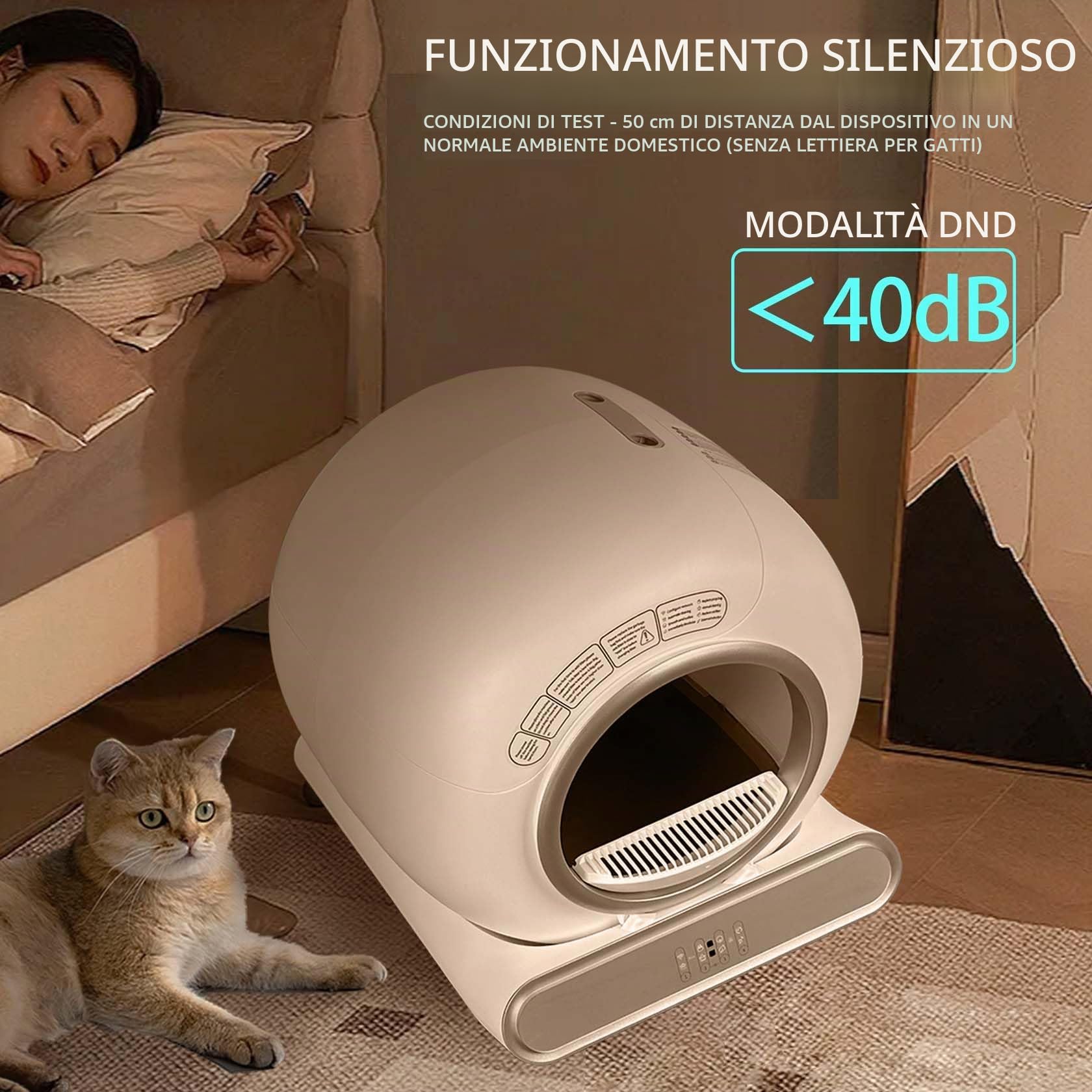 Lettiera Gatto Autopulente, Lettiera Automatica per Gatti, Capacità 65 Litri + 9 Litri, Rimozione Efficiente Degli Odori Sgradevoli, Controllo app, Lettiera Gatto Automatica Più Gatti | Lettiera Automatica per Gatti, Rimozione Efficiente Degli Odori Sgrad