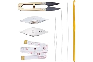 BENECREAT 8Set Bobbin Tatting Shuttle DIY Beginners Kit with Iron Shuttles, Aluminum...