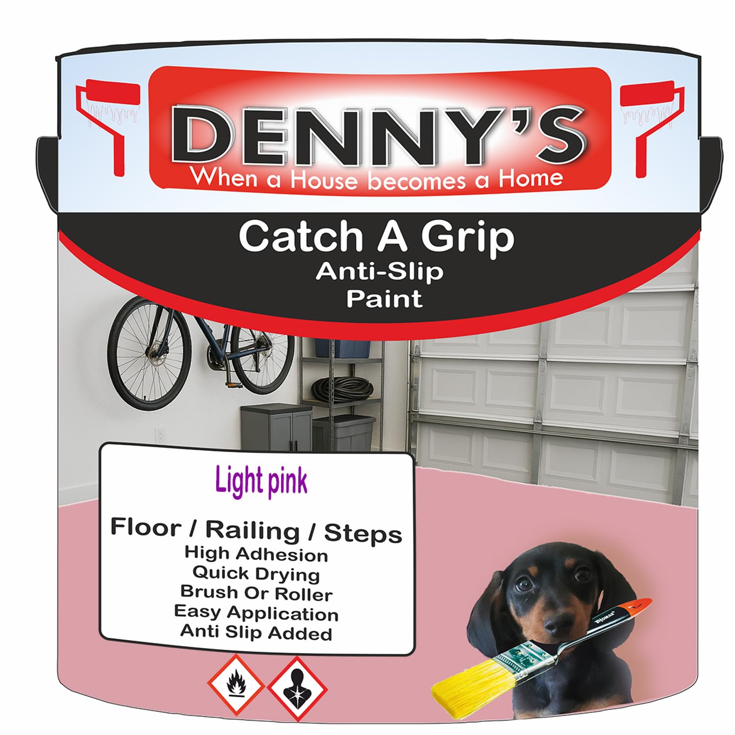 SCOOBYS PAINTS BACK IN THE MIX Catch A Grip Anti Slip Floor Paint – Non Slip Coating for Steps, Railings & Garages – 170 Colours, High Adhesion, Quick Dry, Multiple Sizes (Light pink, 250ml Tin)