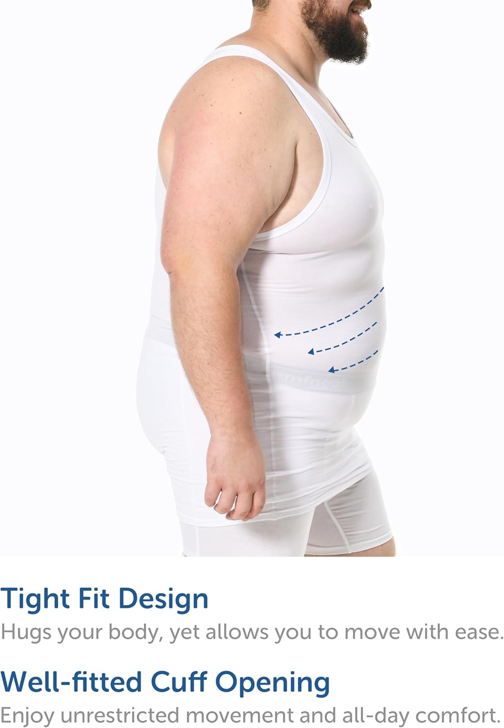 Comfneat Men's 4-Pack Big & Tall Tight Fit A-Shirts Cotton Spandex Tank Tops Sleeveless Undershirts - Image 3