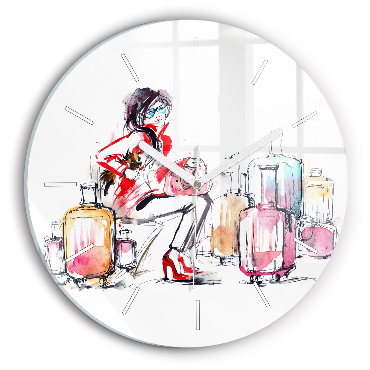 Horloge moderne 30 cm Wallfluent pour décorer un salon contemporain