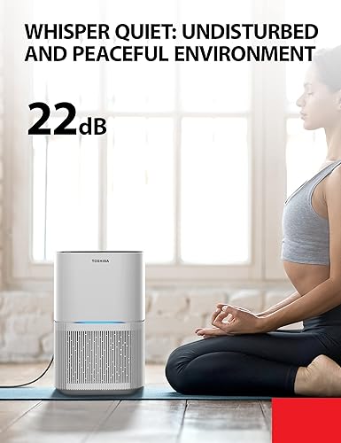 Miniatura 4 de TOSHIBA Purificadores de aire para el hogar de hasta 215 pies   Filtro HEPA H13  Sensor de calidad del aire  Temporizador de 6 horasPara polvo, pelo