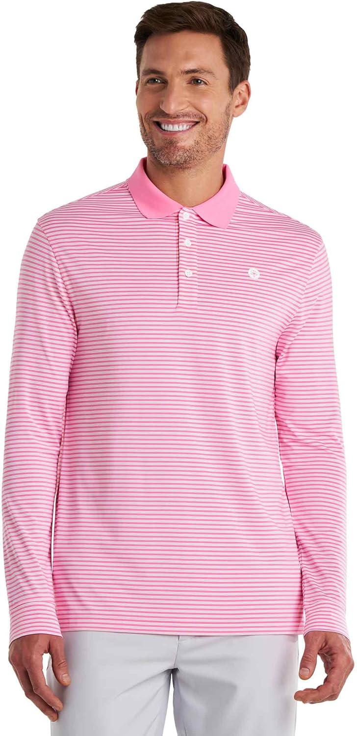Men's Long Sleeve Sports Polo - UPF 50+ Sun Protection - LumaLeo