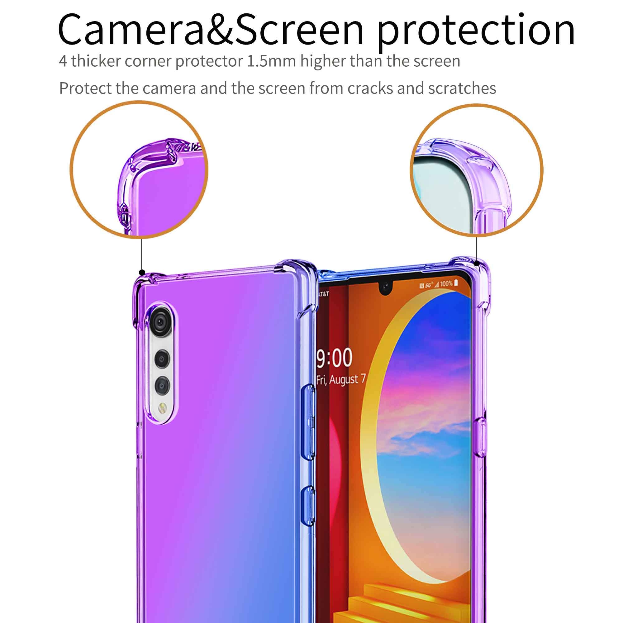 Transparente Handyhülle Für LG Velvet – Farbverlauf, Weiches TPU, Mit 4-Ecken-Schutz