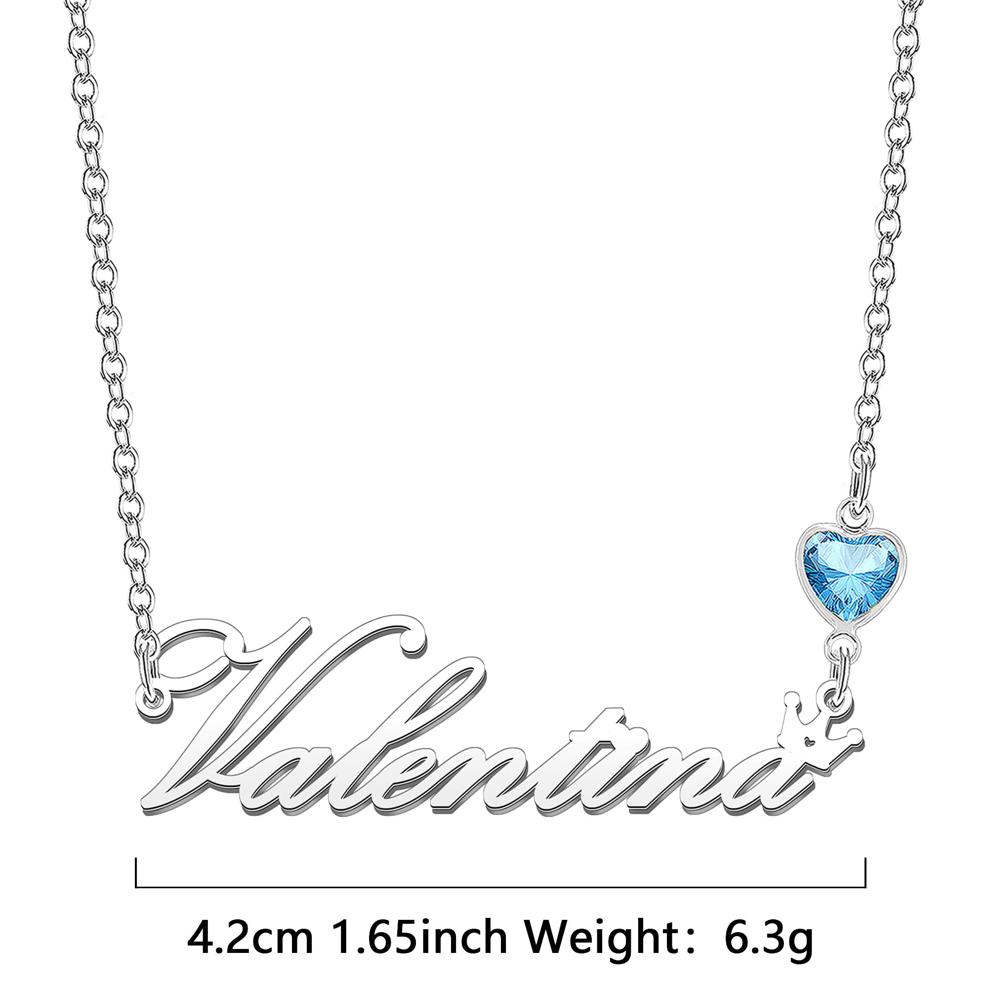 Kraven Collane Donna con Nome Daino Pietra di Nascita Blu Ciondolo con Nome Iniziale Personalizzate inciso su Misura Regali di Natale per Donne Ragazze Adolescenti Figlia