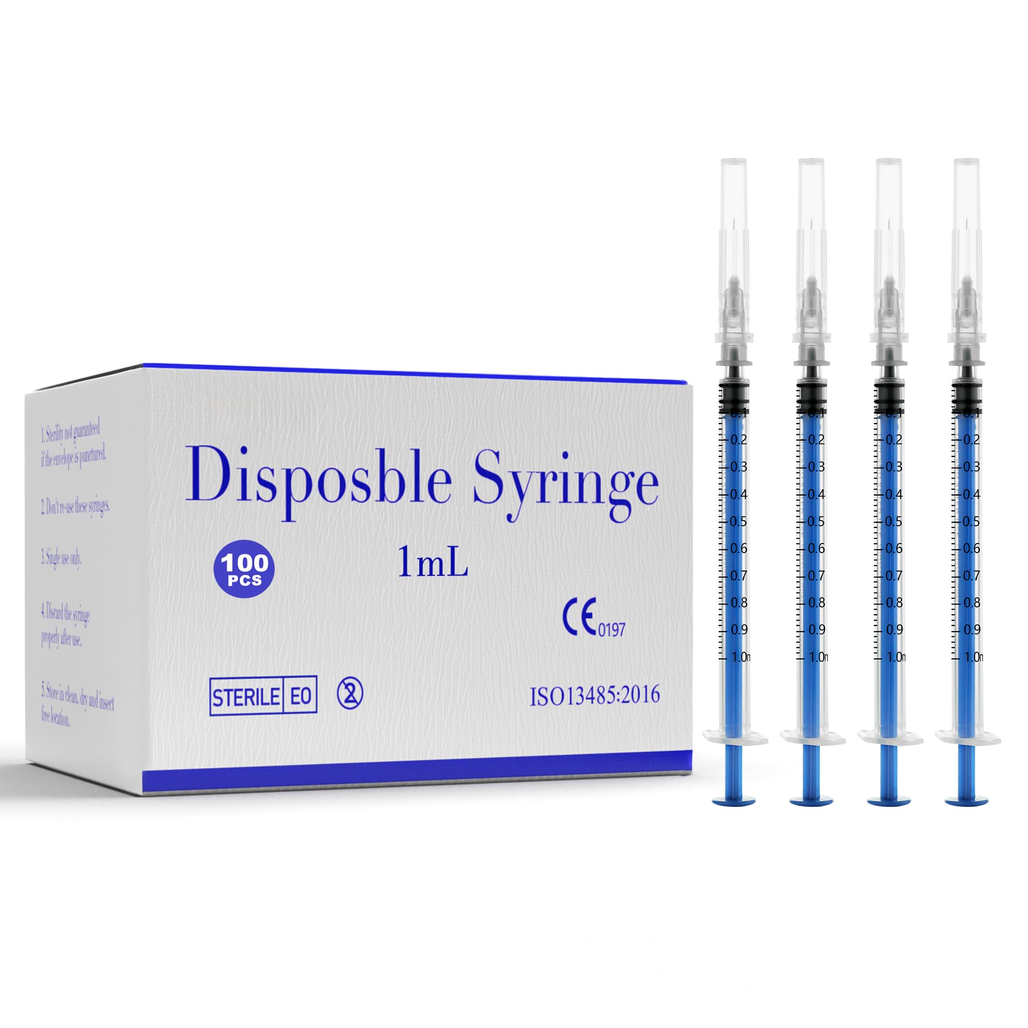 Disposable 1mL Luer Lock Syringe 25G 1 inch for Scientific Lab Use, Individually Wrapped, Box of 100 — Amazon image 13
