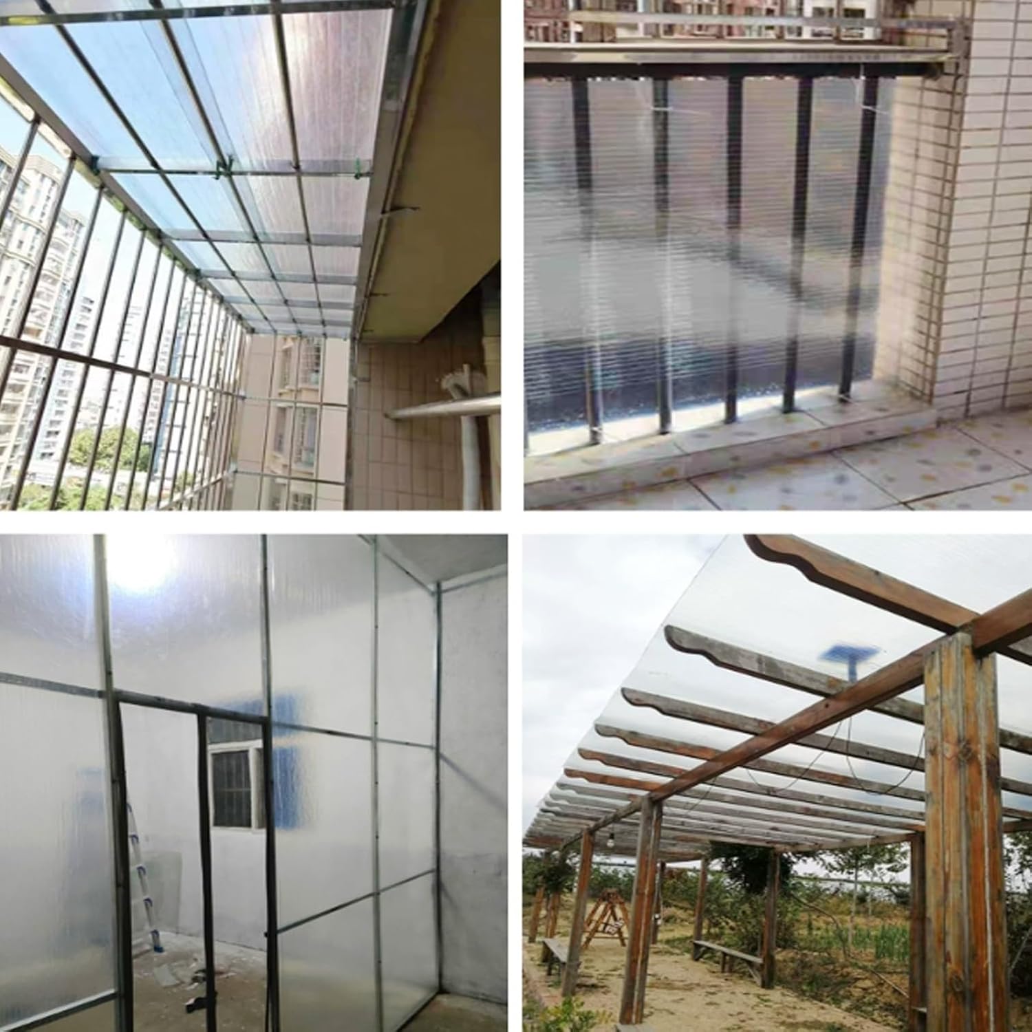 Polycarbonate Roofing Sheet Clear Greenhouse Replacement Shed Panel,Glass Fiber Insulatio Sunshine Board,Rainproof Roof Cover,for Outdoor Canopy Carport Cold Frame,Transparent,1.2mm,0.5-0.9m,16-30m(0.