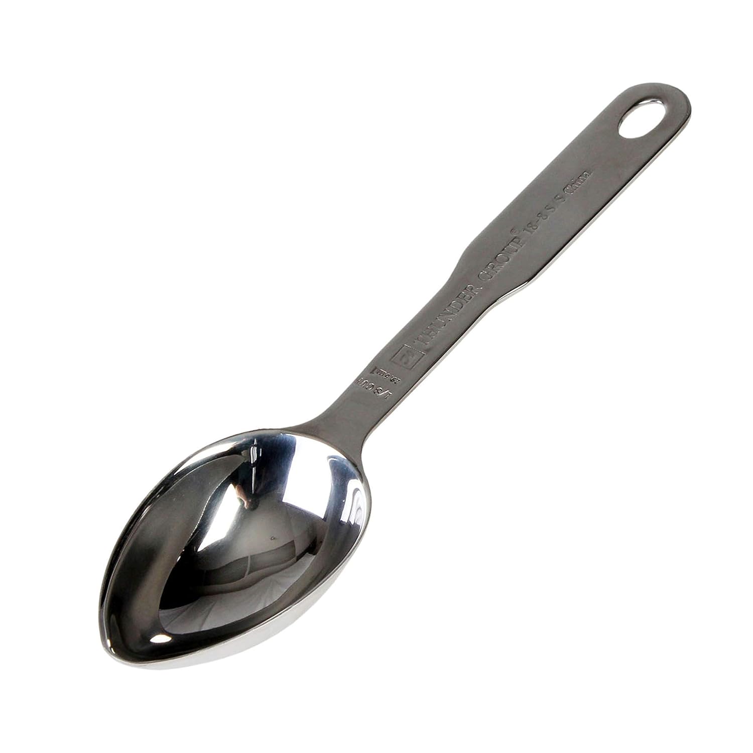 Thunder Group SLMS013V Measuring Scoop, 1/8 Cup, 8-3/4" Long, Oval, Heavy Duty, 18/8 Stainless Steel, Pack of 12