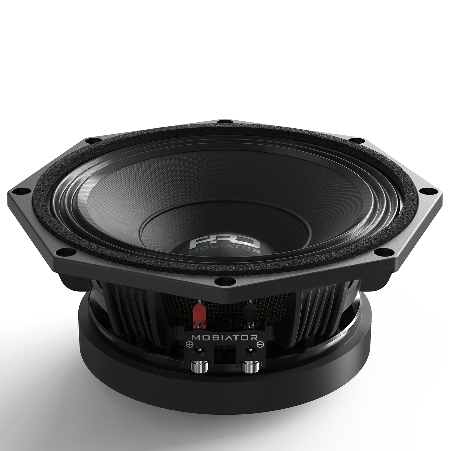PRO824FR Loudspeaker - 8" Midrange Aluminum Basket, 1200W Max, 300W RMS, 4 Ohms - Premium Quality Audio Door Speakers for Car or Truck Stereo Sound System (MB-PRO824FR)