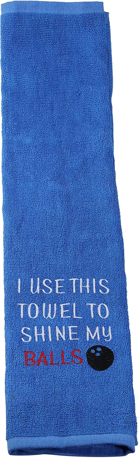 JXGZSO Bowling Towel I Use This Towel to Shine My Balls Embroidered Sports Teem Hand Towel Gift (Use This Towel T)