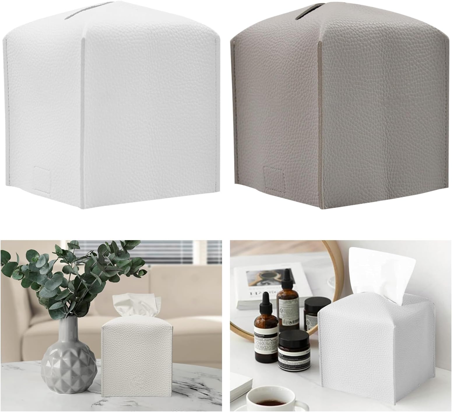 Tissue Box Cover Square Plus Size, Leather Cube Facial