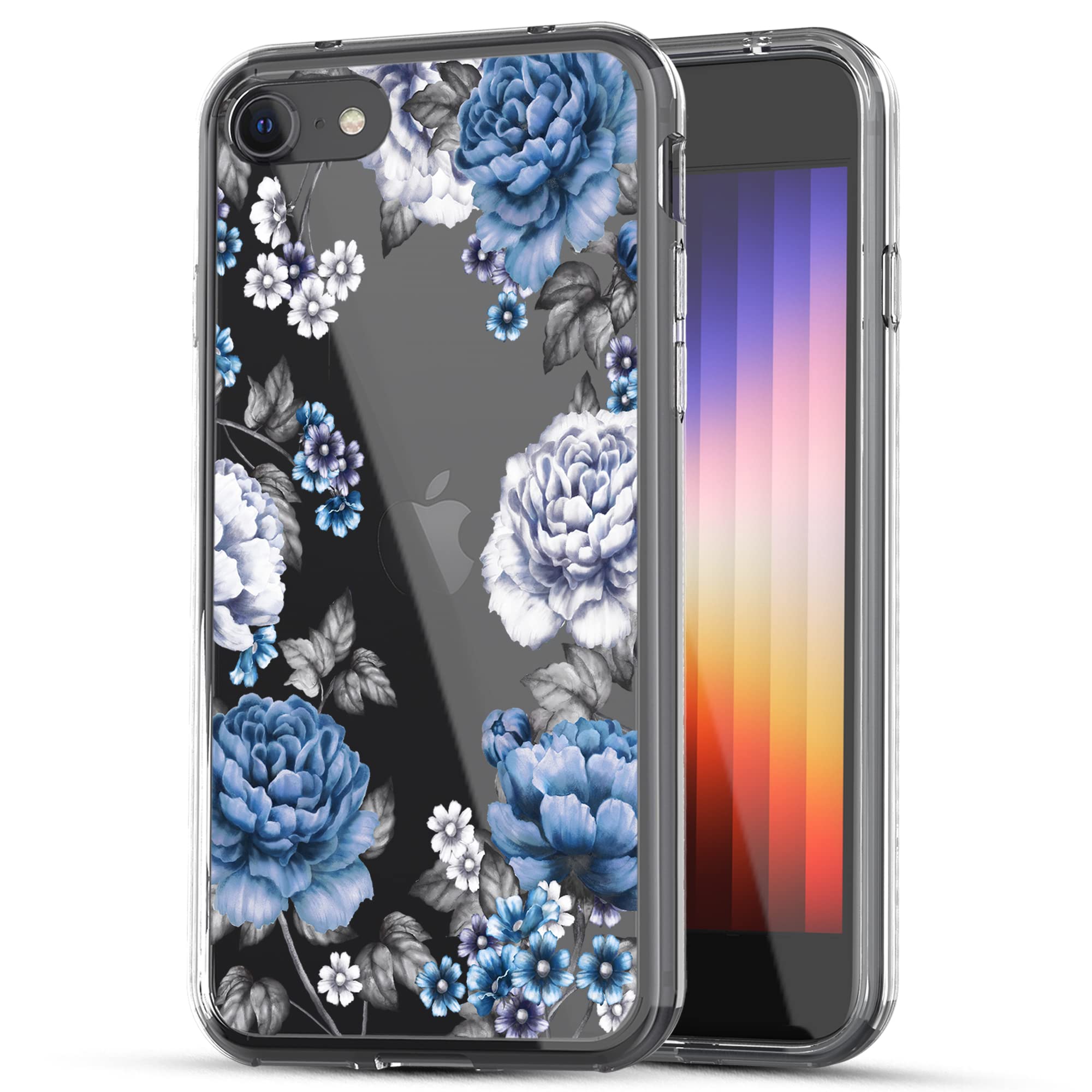 RANZ Compatible with iPhone SE (2022) Case, Anti-Scratch Shockproof Clear Protective Cover Case for iPhone SE (2022) / iPh...
