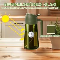 YARRAMATE 2x 470ml olajszóró üveg UV védelemmel, konyhai olajpermetezer BBQ-hoz 2