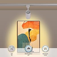 Vista 4 de LEONLITE Cabezales de iluminación LED de 8.5 W, cabezales de luz de riel tipo H, iluminación de pista regulable de 45°, accesorio de iluminación