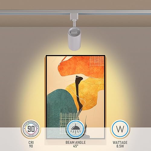 Miniatura 4 de LEONLITE Paquete de 8 cabezales de iluminación LED 5CCT de 8.5 W, 2700 K3000 K3500 K4000 K5000 K seleccionables, cabezales de luz de riel tipo H de