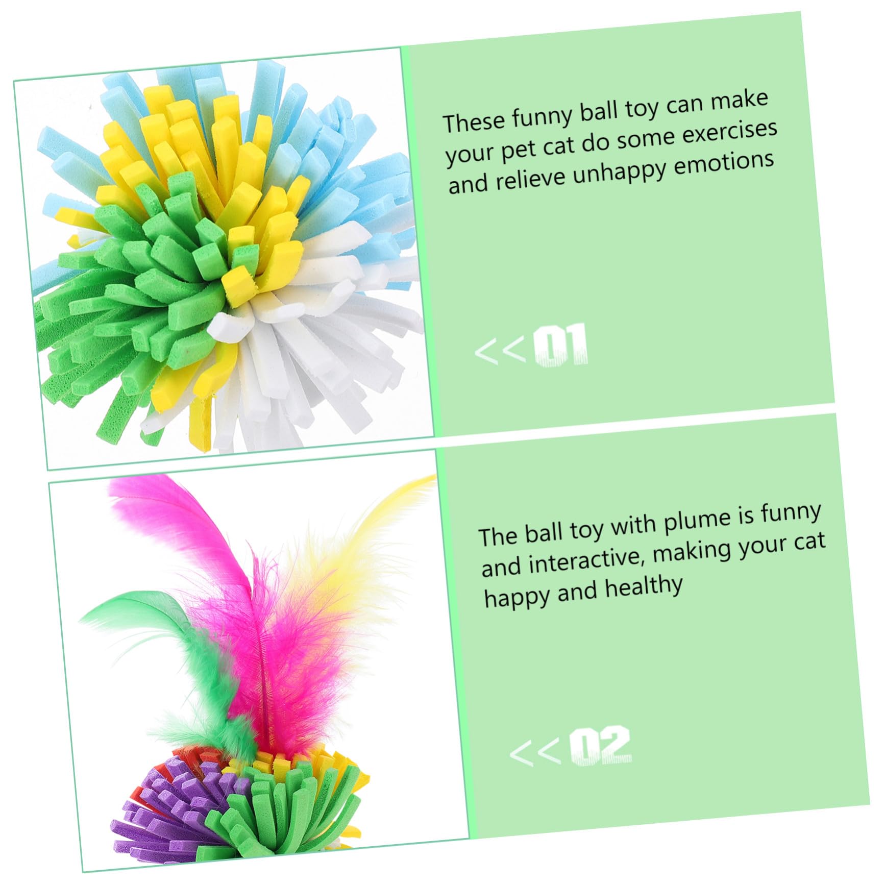 UPKOCH 4pièces Balles Colorées pour Chat Jouet de Suivi Lot de Balles Amusantes pour Chaton Jouet Interactif pour Chat