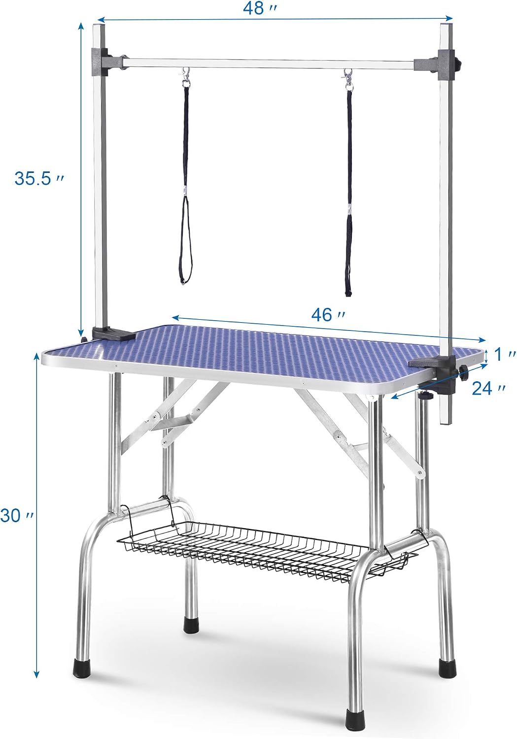 LifeSky Professional Pet Grooming Table - 46'' Foldable Pet Grooming Tables - Portable Dog Grooming Table for Small Dogs Blue