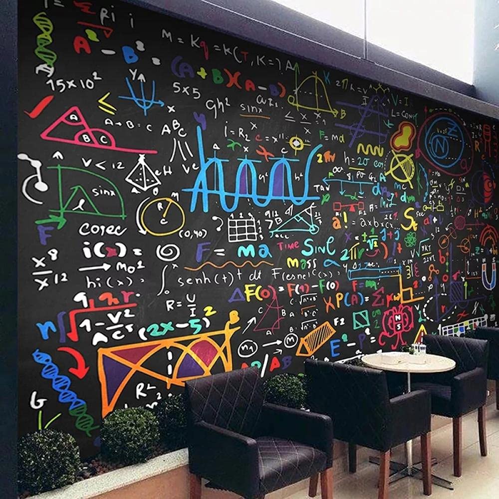 Amazon.com: Creative Modern Student Dormitory Color Large Size Custom 3D  Wallpaper Math Formula Blackboard Photo Mural Restaurant Coffee Shop  Children's Room mural-300x210cm : Tools & Home Improvement