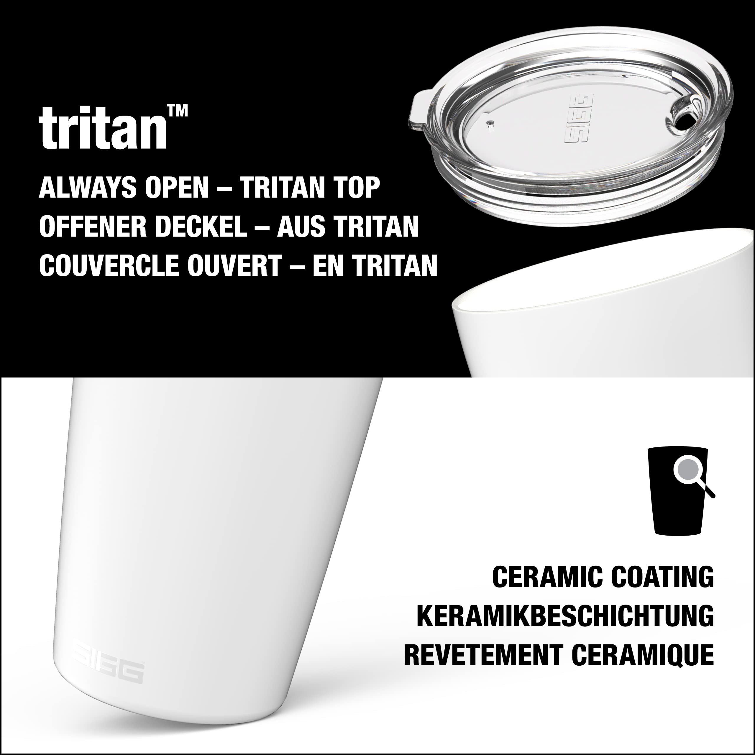 SIGG Neso Cup Thermos (0,3 L / 0,4 L), Mug Thermos Isolant à Double Paroi Fabriqué avec Des Matériaux Non Toxiques, Tasse à Café à Emporter en Acier Inoxydable 18/8