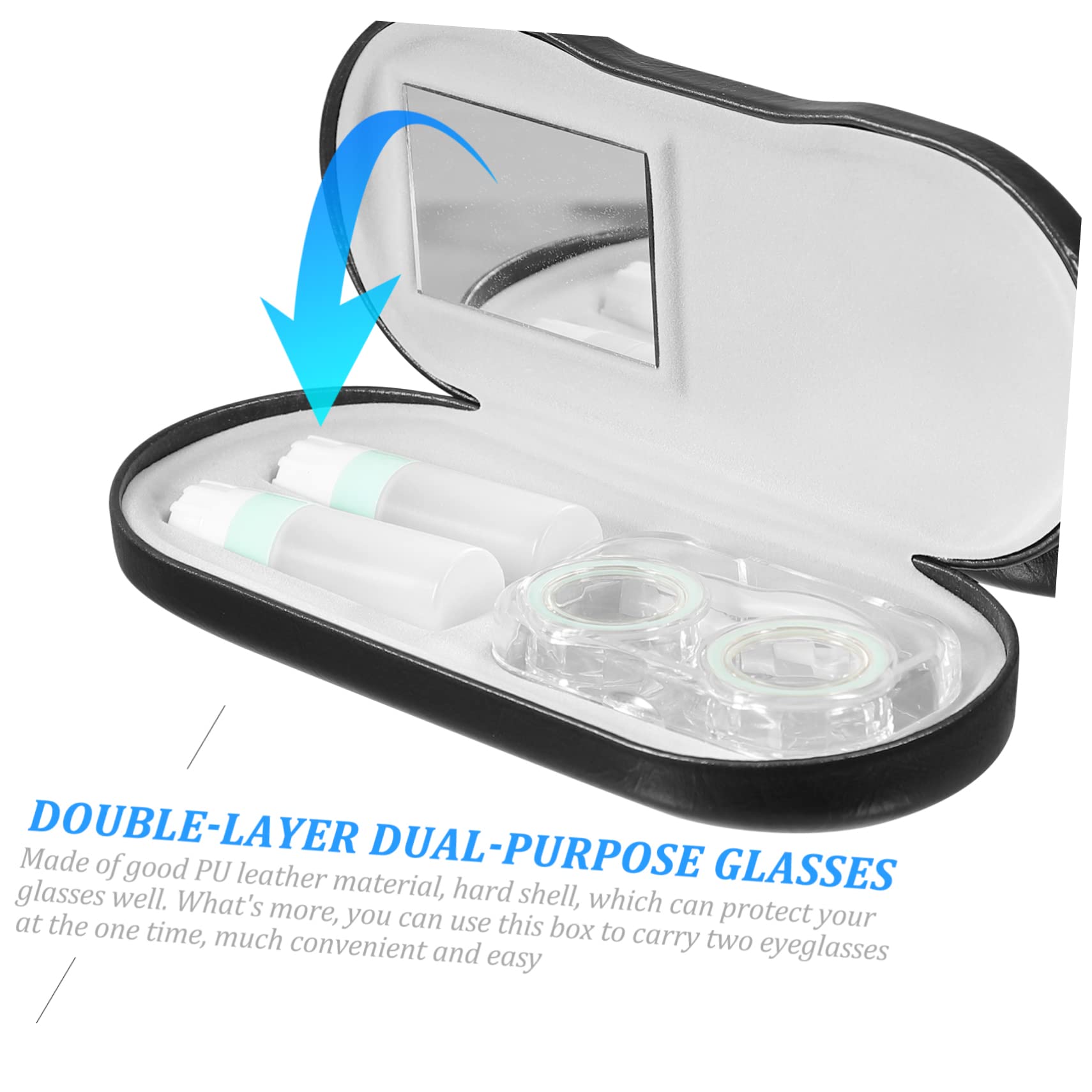 Estuche para Gafas Portátil de Doble Uso, Organizador para Lentes de Contacto, Resistente a Rayaduras, para Viaje y Hogar