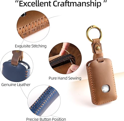 Miniatura 4 de OFFCURVE Funda de cuero para llavero de coche compatible con Mazda B, Negro -, Moderno